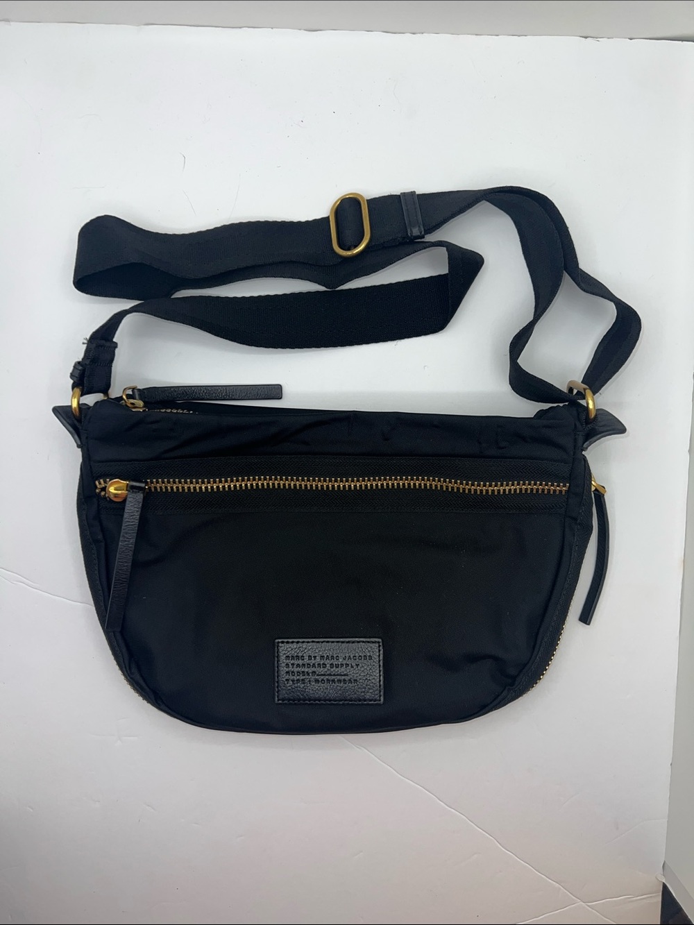 Marc Jacobs Black Nylon Belt Bag with Gold Hardware